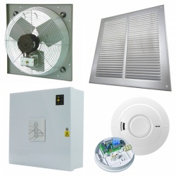 AOV Vent Smoke Extractor Ventilation Fan High Temp w/ Control Panel Kit